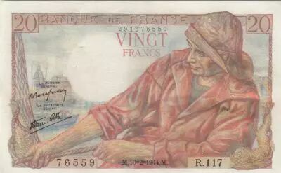 France 20 Francs - P�cheur - 10-02-1944 - S�rie R.117