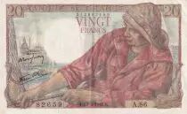France 20 Francs - P&ecirc;cheur - 15-04-1943 - S&eacute;rie A.68