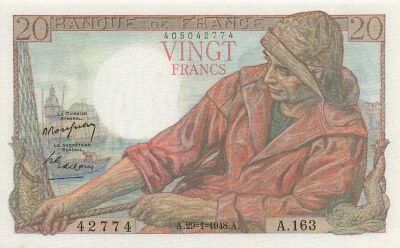 France 20 Francs - P�cheur - 29-01-1948 - S�rie A.163