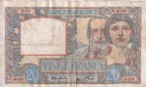 France 20 Francs - Science and Industry  - 08-05-1941 - Serial V.4048 - P.92