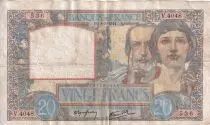 France 20 Francs - Science and Industry  - 08-05-1941 - Serial V.4048 - P.92