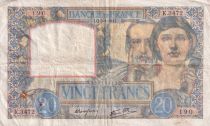 France 20 Francs - Science and Industry - 03-04-1941 - Serial K.3472 - P.92