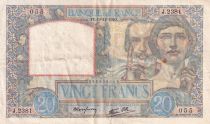 France 20 Francs - Science and industry - 19-12-1940 - Serial J.2381 - P.92