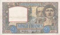 France 20 Francs - Science and Industry - 20-02-1941 - Serial G.3032 - VF to XF - P.92