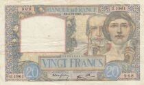 France 20 Francs - Science and Labour - 05-12-1940 - Series U.1961