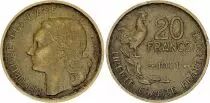 France 20 Francs - Type G. Guiraud - Queue &agrave; 4 plumes - France 1951 (UN)