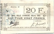 France 20 Francs Aniche City - 1915