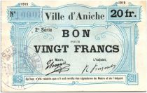 France 20 Francs Aniche Ville - 1915