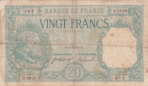 France 20 Francs Bayard - 12-09-1917 Serial D.2926