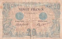 France 20 Francs Black -  01-10-1904 - Serial R.817