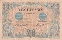 France 20 Francs Black - 28-12-1904 - Serial A.1111