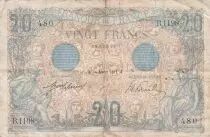 France 20 Francs Bleu - 14-02-1912 - S&eacute;rie B.1198