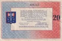 France 20 Francs Bon de Solidarit&eacute; - 1941-1942 - sans s&eacute;rie
