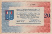 France 20 Francs Bon de Solidarité - WWII - 1941-1942