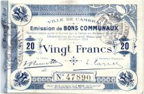France 20 Francs Cambrai City - 1914