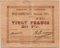 France 20 Francs Coutiches City - 1915