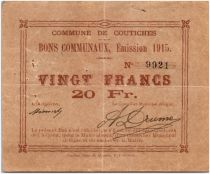 France 20 Francs Coutiches Commune - 1915