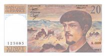 France 20 Francs Debussy - 1980 Serial A.008 - XF