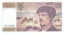 France 20 Francs Debussy - 1983 - Serial E.010 - Fay.66.4
