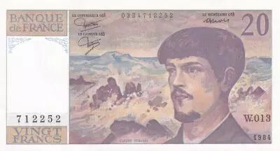 France 20 Francs Debussy - 1984 - S�rie W.013