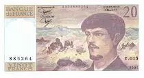 France 20 Francs Debussy - 1985 - Serial Y.015 - Fay.66.06