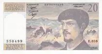 France 20 Francs Debussy - 1986 Serial E.016 - UNC