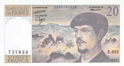France 20 Francs Debussy - 1987 Serial E.021 - UNC