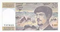 France 20 Francs Debussy - 1987 Serial E.021 - UNC