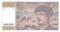France 20 Francs Debussy - 1993 Serial Y.044 - UNC