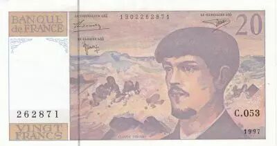 France 20 Francs Debussy - 1997 - Serial C.053
