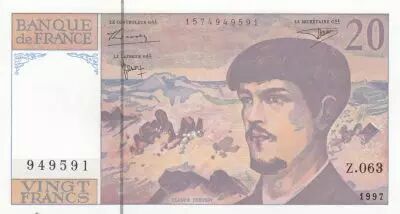 France 20 Francs Debussy - 1997 - Serial Z.063