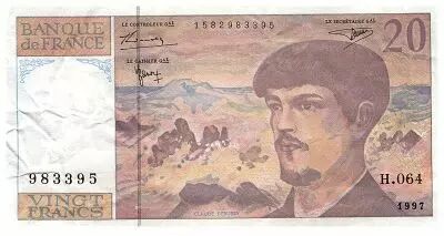 France 20 Francs Debussy - 1997 - S�rie H.064 - Fay.66ter.20-64