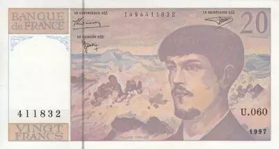 France 20 Francs Debussy - 1997 - S�rie U.060