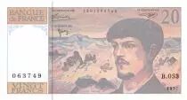 France 20 Francs Debussy - 1997 Serial B.053 - AU+