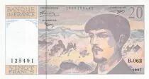 France 20 Francs Debussy - 1997 Serial B.062 - AU+