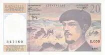 France 20 Francs Debussy - 1997 Serial E.053 - AU+
