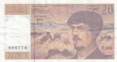 France 20 Francs Debussy - ann�es vari�es 1980-1997 - VF