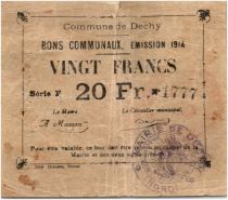 France 20 Francs Dechy Commune - 1914