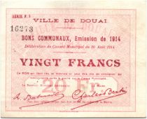 France 20 Francs Douai City - 1914