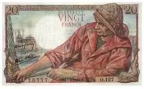 France 20 Francs Fisherman - 17.05.1944 - Serial  0.127 - Fay.13.9