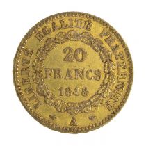 France 20 Francs Génie Debout - 1848 à 1849