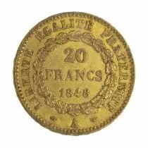 France 20 Francs G&eacute;nie Debout - 1848 &agrave; 1849