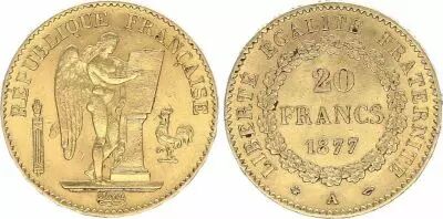France 20 Francs Genius - III e Republic 1877 A Paris