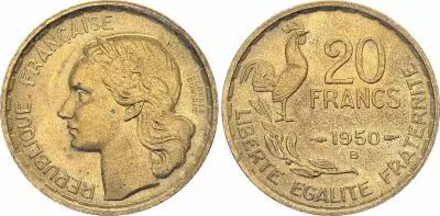 France 20 Francs Guiraud - 1950 - 3 sickles