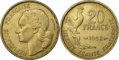 France 20 Francs Guiraud - 1950 - 4 sickles