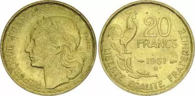 France 20 Francs Guiraud - 1951B Beaumont - Le Roger