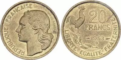 France 20 Francs Guiraud - 1953 B Beaumont - Le Roger
