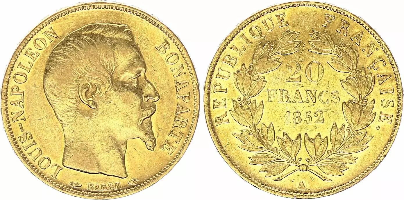Valeur D'un Louis D'or Napoleon 20 Francs 1852