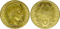 France 20 Francs Louis Napoléon Bonaparte  - 1852 A Paris Or