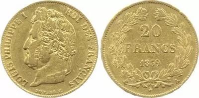 France 20 Francs Louis-Philippe I - 1839 A Paris